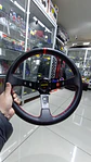 Volante deportivo Momo 35cm (agujeros) - Centro Negro, línea Roja - thumbnail 1