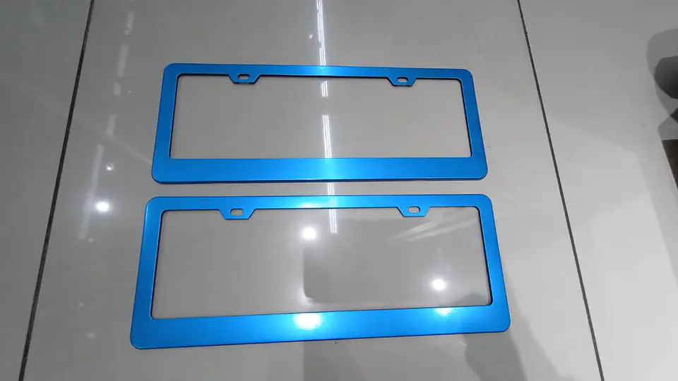Par porta patentes/marco matrícula aluminio - Azul 3