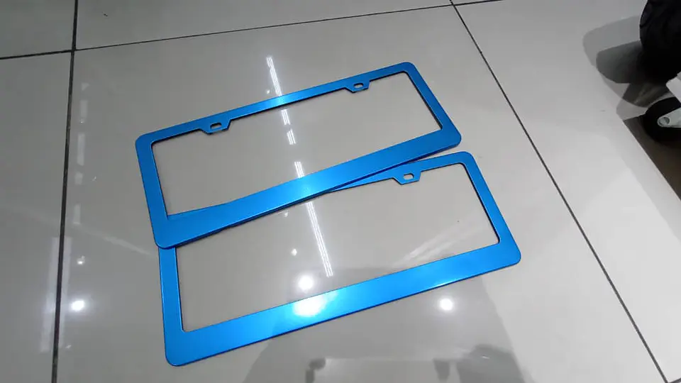 Par porta patentes/marco matrícula aluminio - Azul 13