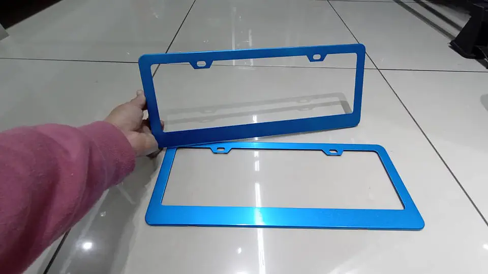 Par porta patentes/marco matrícula aluminio - Azul 14