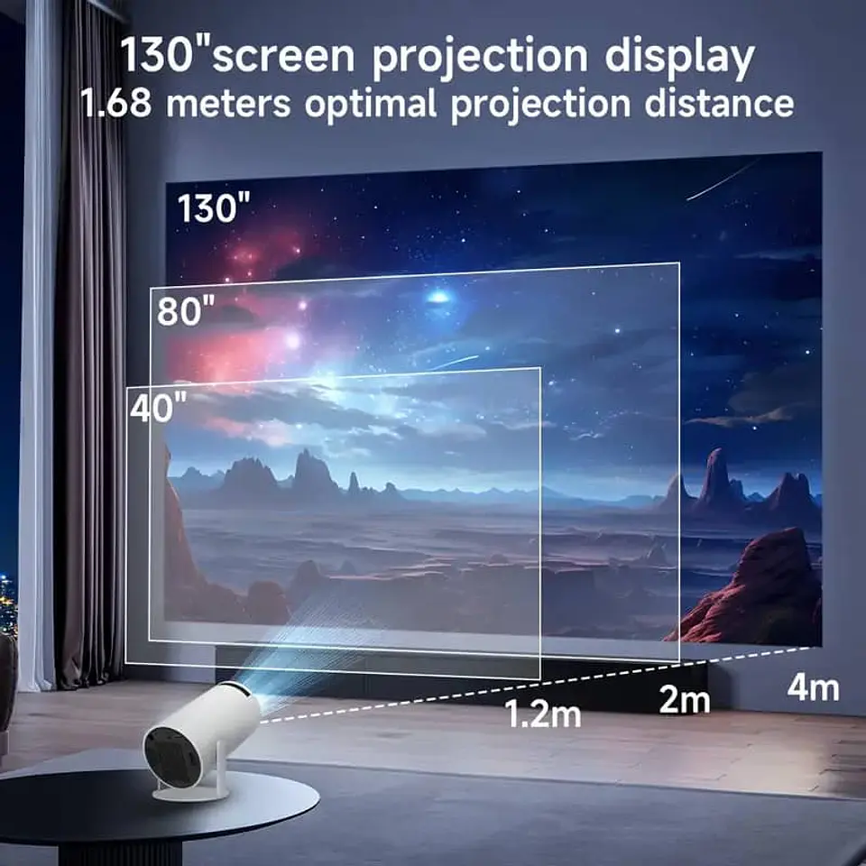 Liquidacion Proyector portátil 4K Cine en casa HY300 Android, altavoz 14