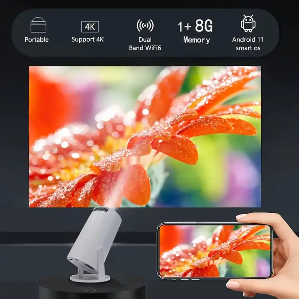 Liquidacion Proyector portátil 4K Cine en casa HY300 Android, altavoz 15
