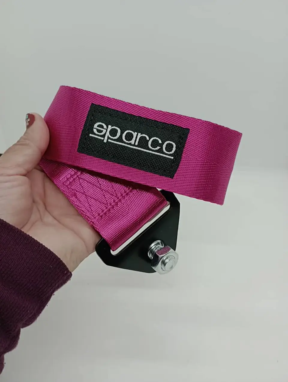 Cinta correa de remolque arrastre Sparco Fucsia Rosa 4
