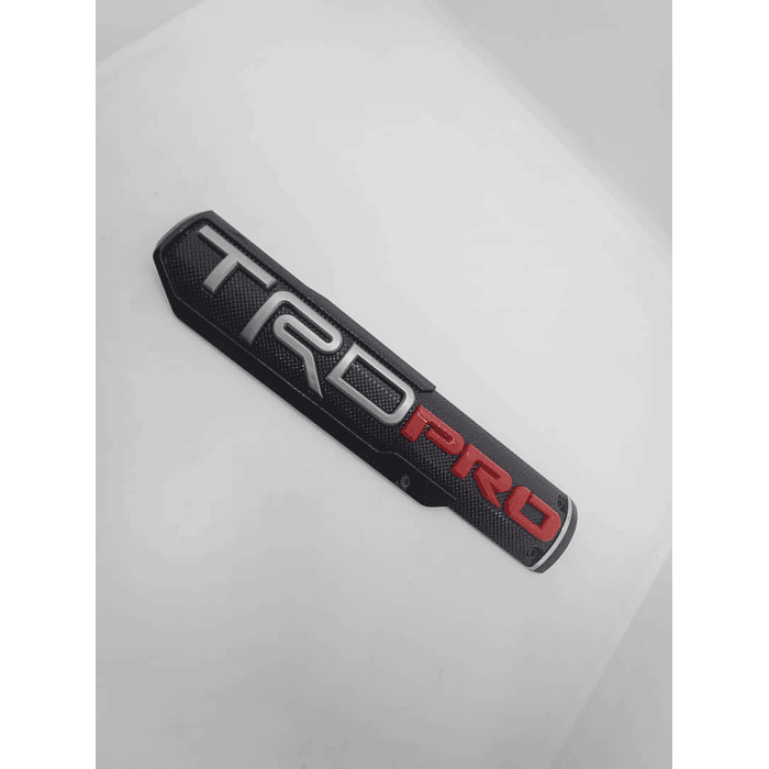 Emblema insignia 3D TRD PRO etiqueta pegatina para uso lateral, guarda barro, parrilla y maletero color negro letra gris y rojo 14