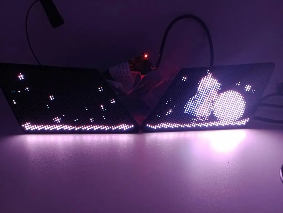 X2 Pantallas Led animadas programables winking eye multifunción 4