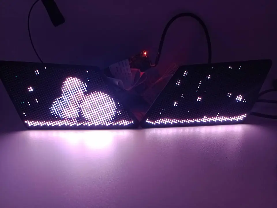 X2 Pantallas Led animadas programables winking eye multifunción 5