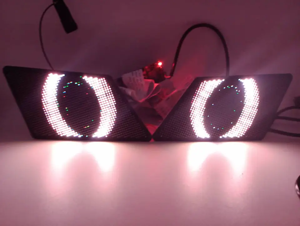 X2 Pantallas Led animadas programables winking eye multifunción 6