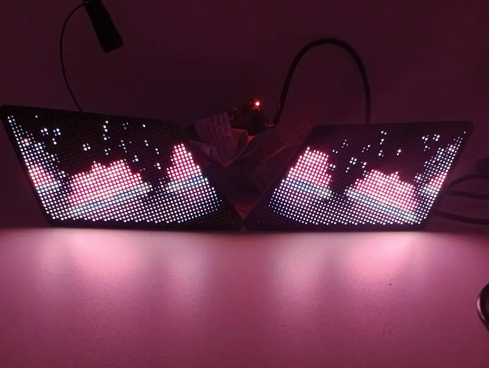 X2 Pantallas Led animadas programables winking eye multifunción 7