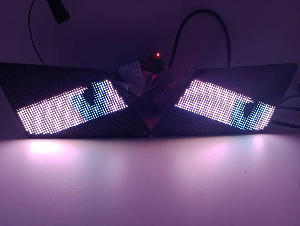 X2 Pantallas Led animadas programables winking eye multifunción 12