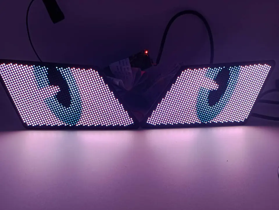 X2 Pantallas Led animadas programables winking eye multifunción 3