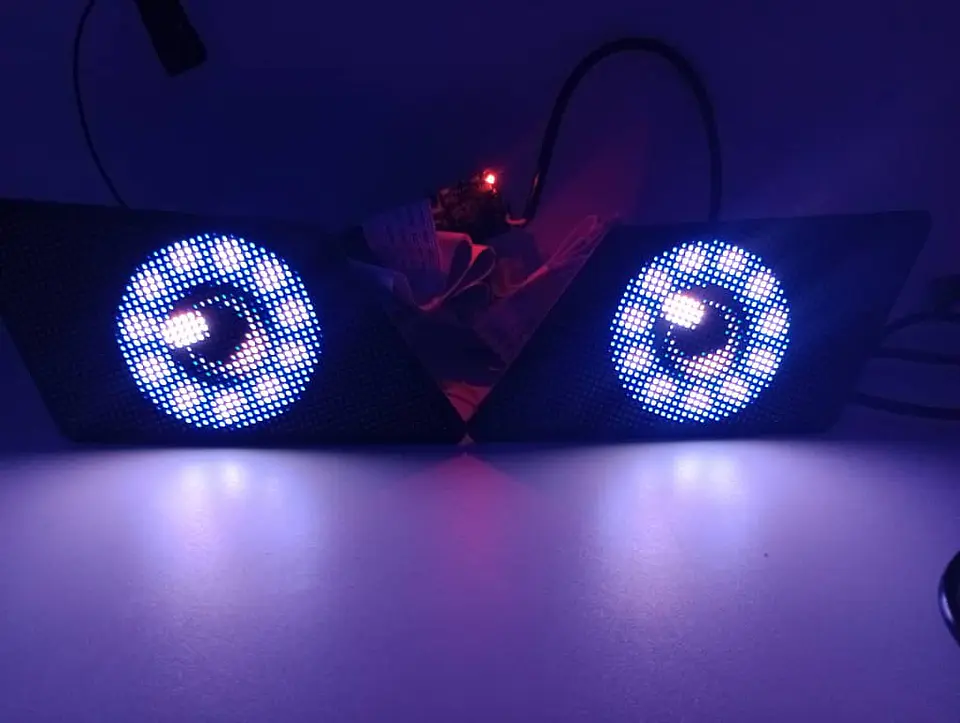 X2 Pantallas Led animadas programables winking eye multifunción 13