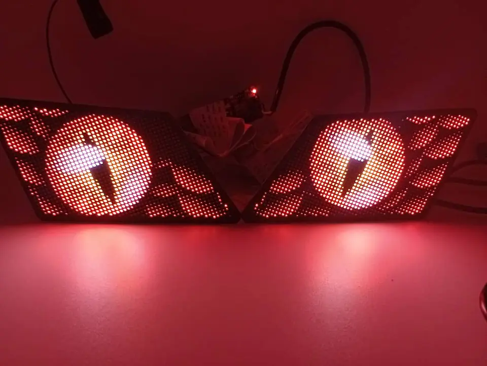 X2 Pantallas Led animadas programables winking eye multifunción 15