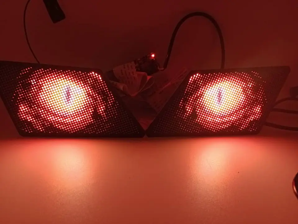 X2 Pantallas Led animadas programables winking eye multifunción 16