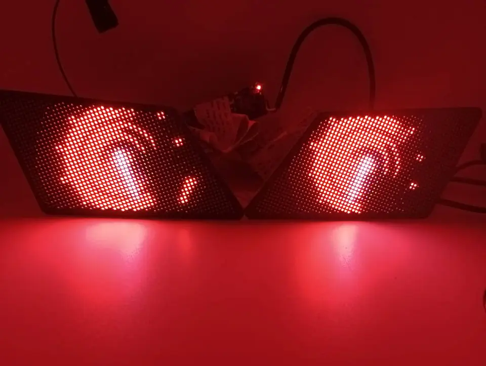 X2 Pantallas Led animadas programables winking eye multifunción 17