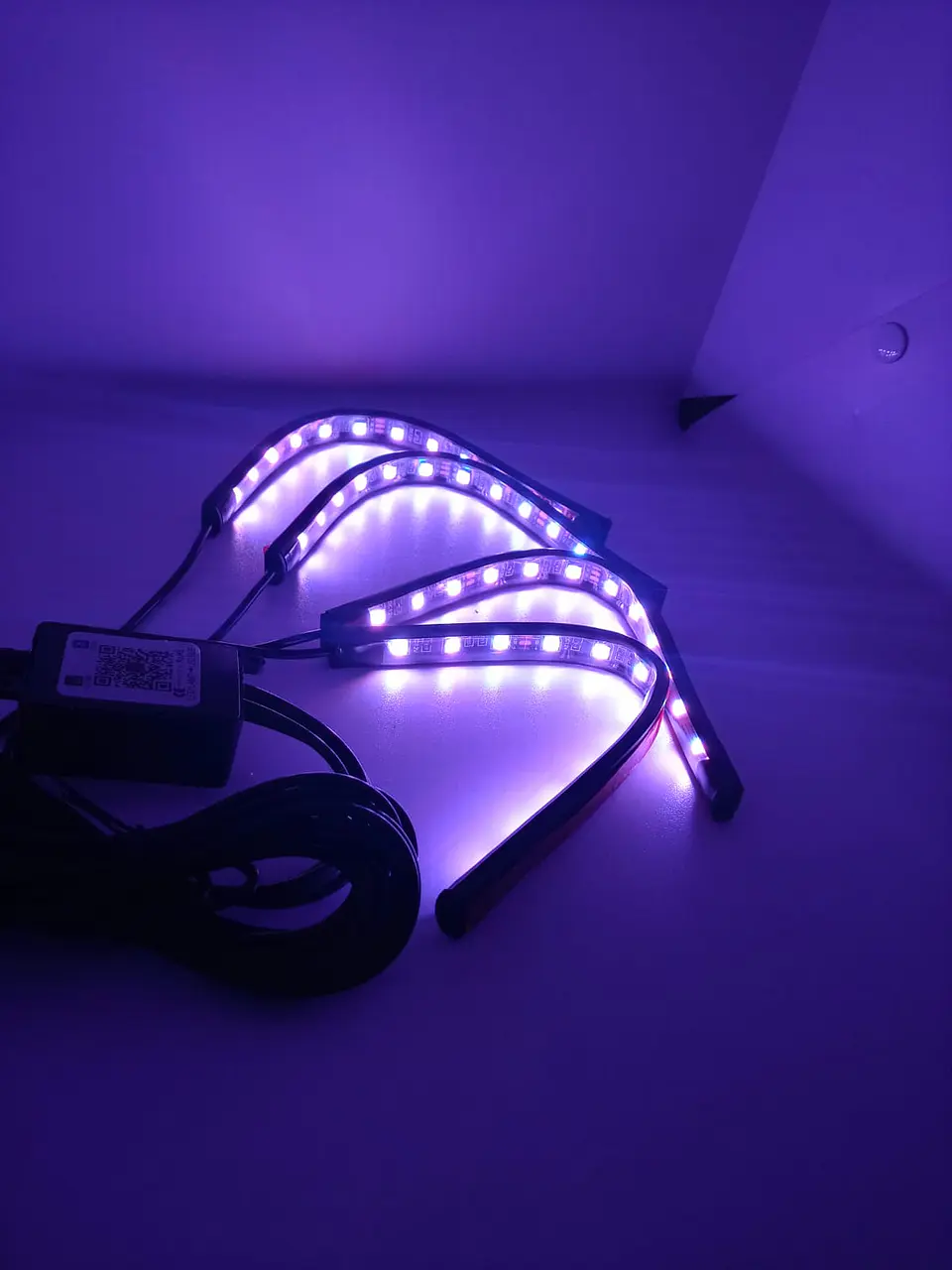4 Tiras led de atmosfera interior de autos rgb tunning, 12 led 8 9