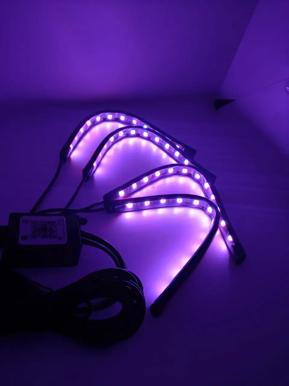 4 Tiras led de atmosfera interior de autos rgb tunning, 12 led 8 12