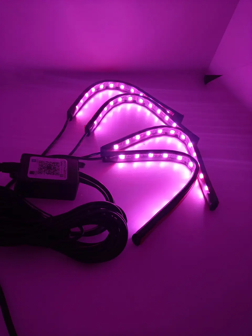 4 Tiras led de atmosfera interior de autos rgb tunning, 12 led 8 13