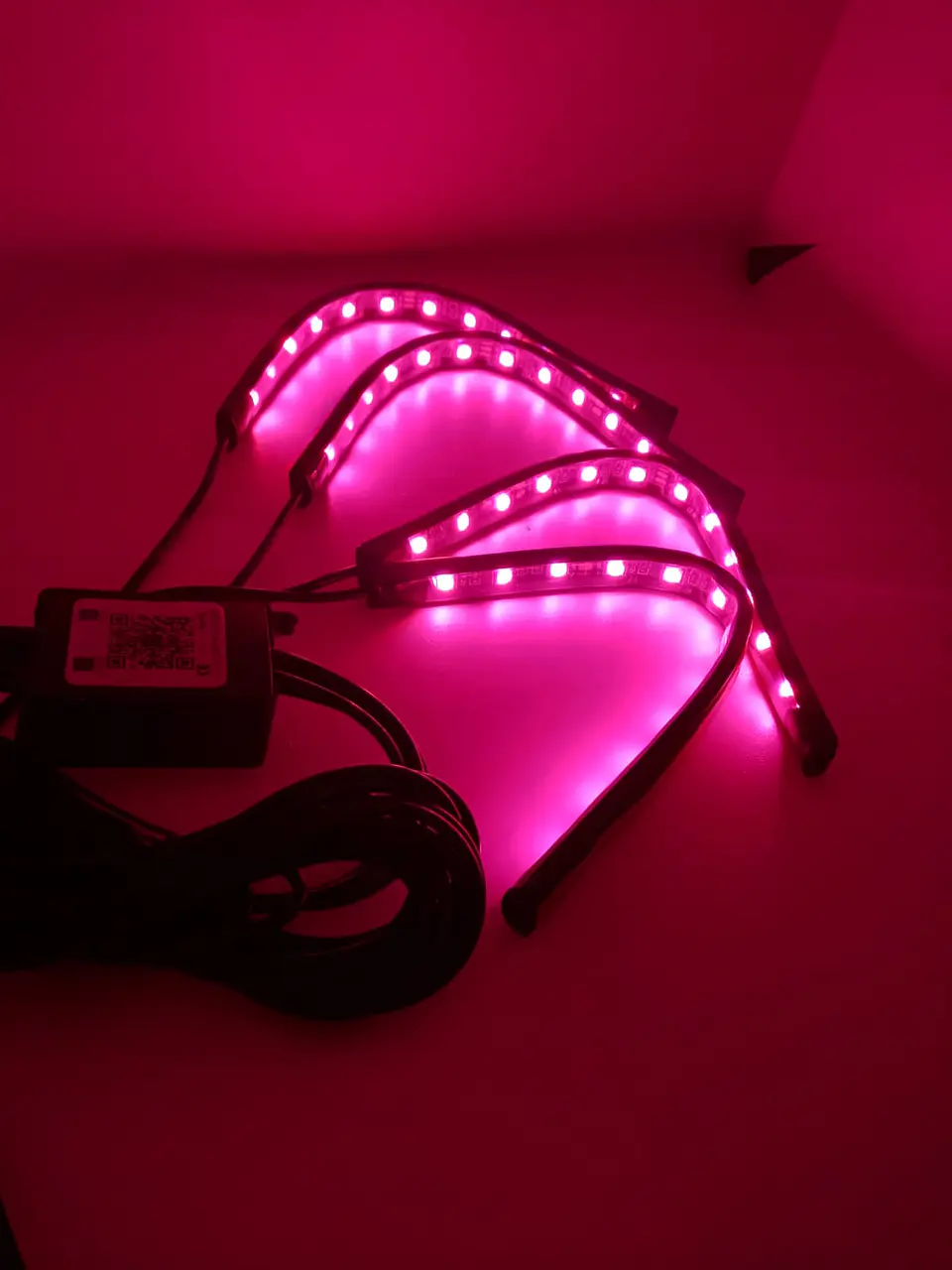 4 Tiras led de atmosfera interior de autos rgb tunning, 12 led 8 14