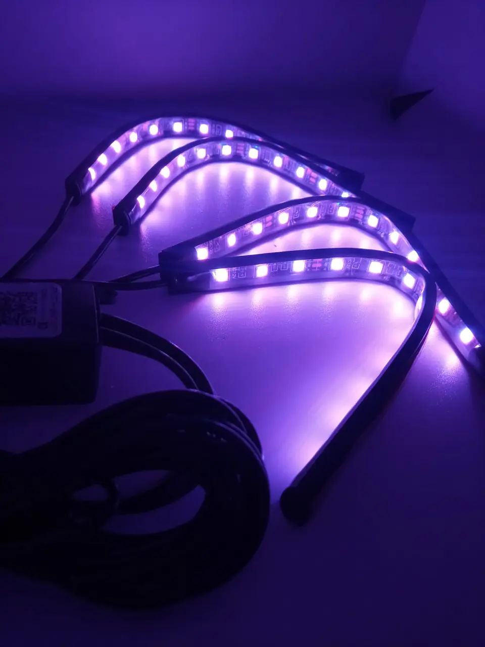 4 Tiras led de atmosfera interior de autos rgb tunning, 12 led 8 15