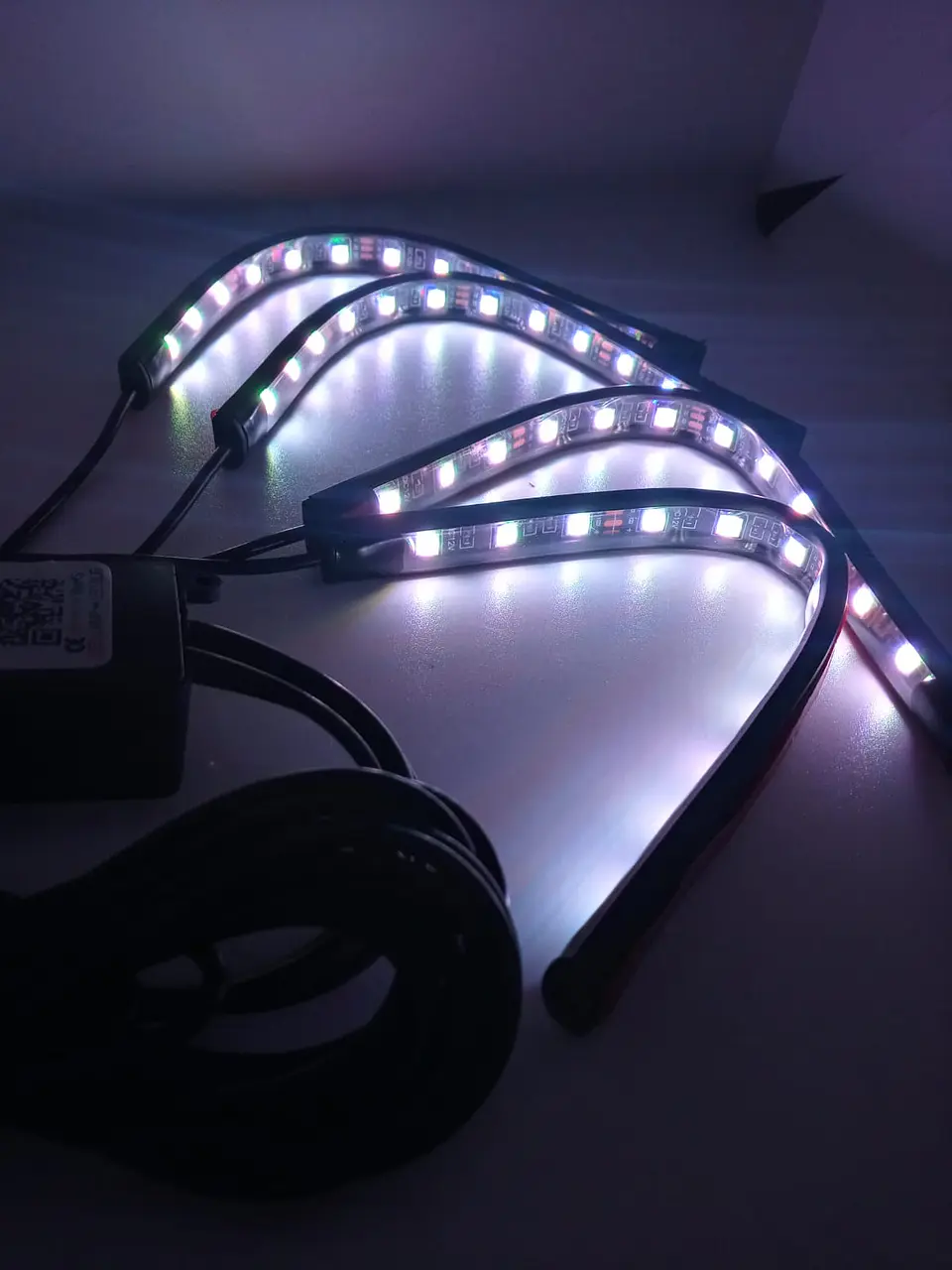 4 Tiras led de atmosfera interior de autos rgb tunning, 12 led 8 16