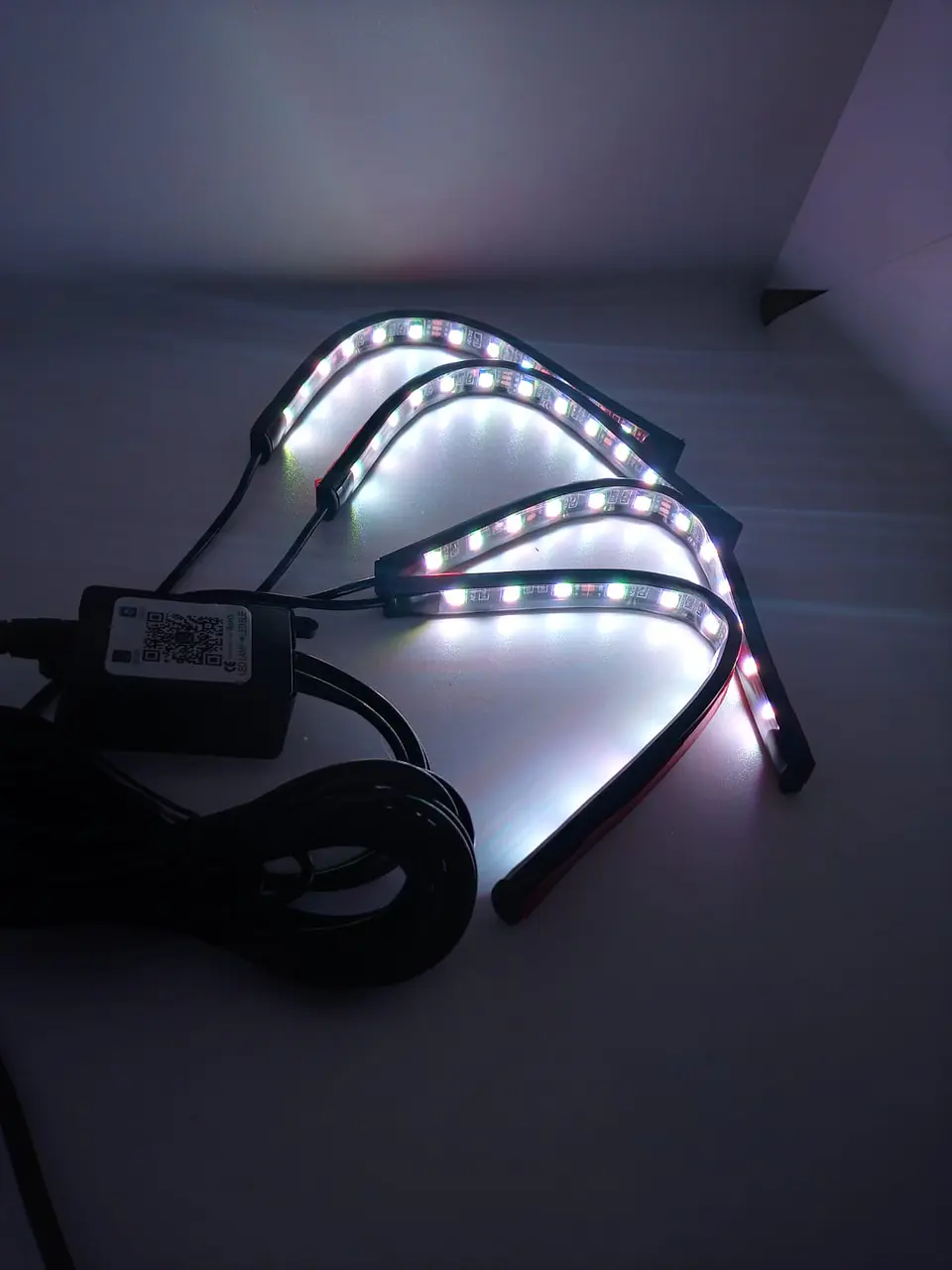 4 Tiras led de atmosfera interior de autos rgb tunning, 12 led 8 19