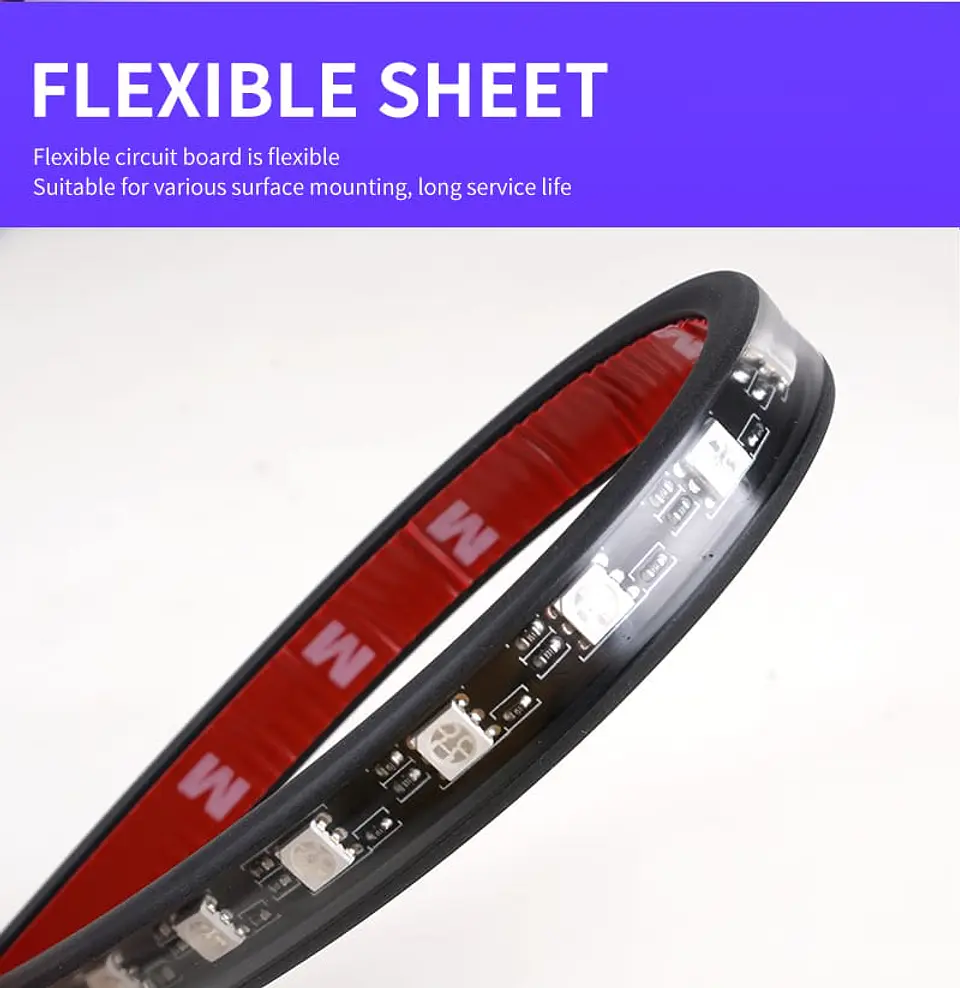 4 Tiras led de atmosfera interior de autos rgb tunning, 12 led 8 26