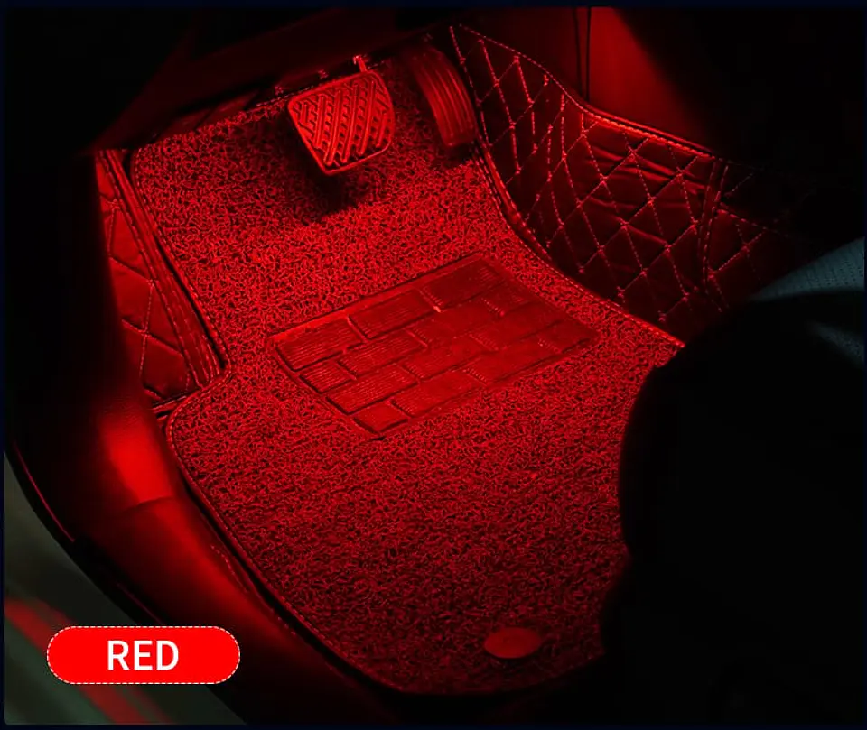 4 Tiras led de atmosfera interior de autos rgb tunning, 12 led 8 27