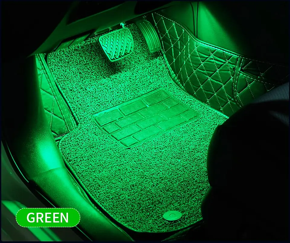 4 Tiras led de atmosfera interior de autos rgb tunning, 12 led 8 29