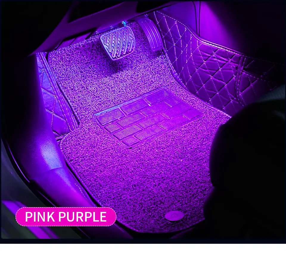 4 Tiras led de atmosfera interior de autos rgb tunning, 12 led 8 34