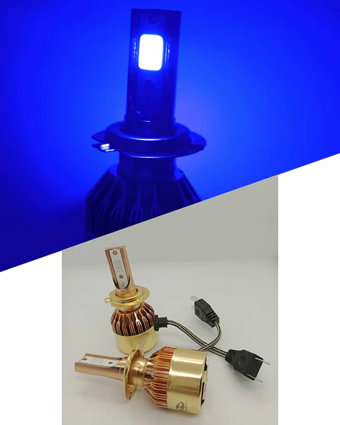 Par Ampolletas turboled H7 12.000Lm 100watts 12V color azul