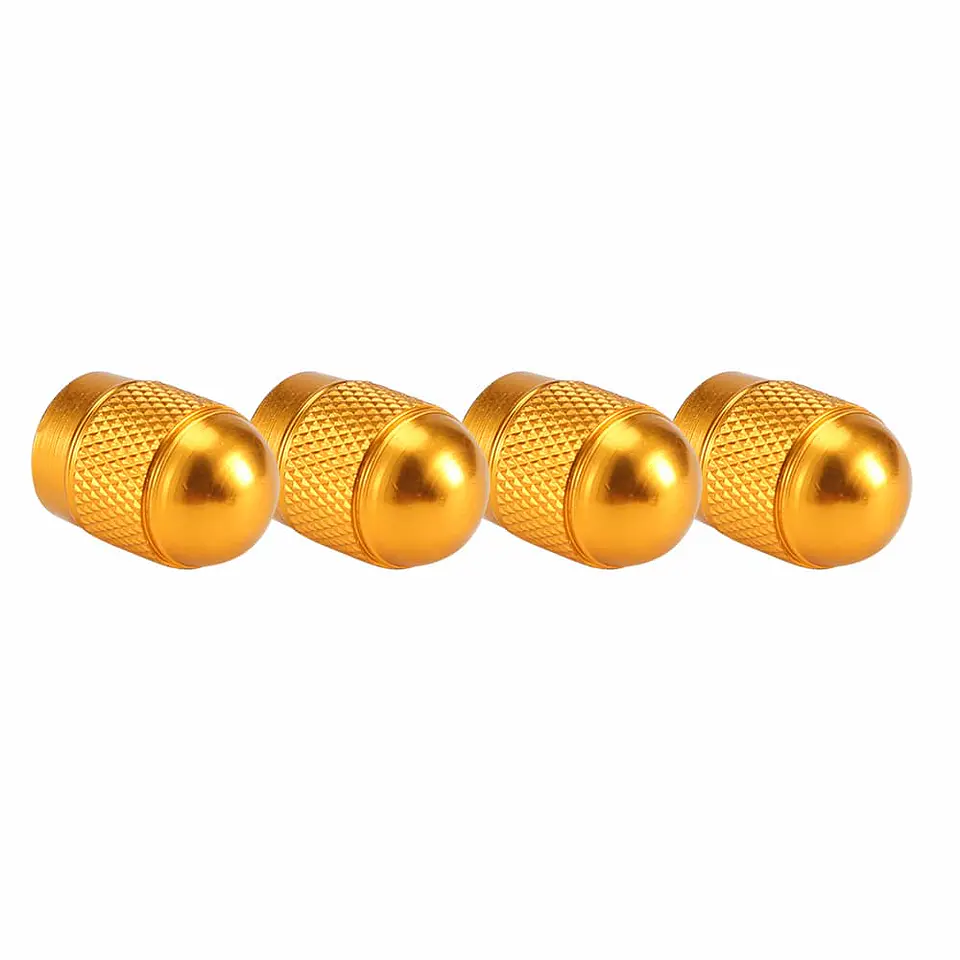 Set 4 Tapas de válvulas universal Modelo Balita color Dorado amarilla 6
