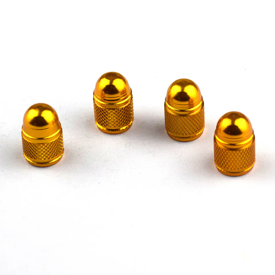 Set 4 Tapas de válvulas universal Modelo Balita color Dorado amarilla 8