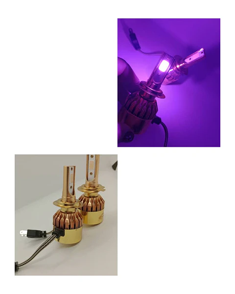 Par Ampolletas turboled h7 morado 12.000Lm 12V