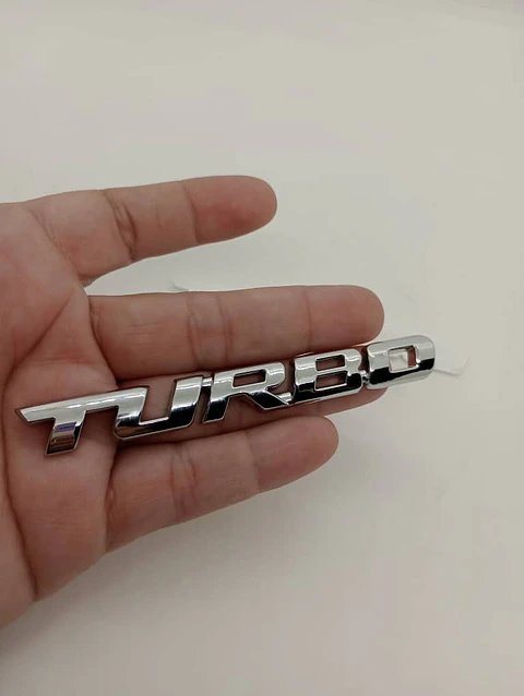 Pegatina emblema de Metal TURBO 3D para autos cromado