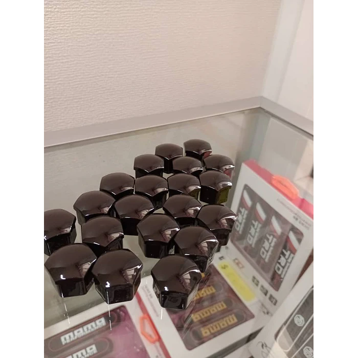 Cubierta de tuercas de neumáticos de auto, a prueba de polvo NEGRO 2