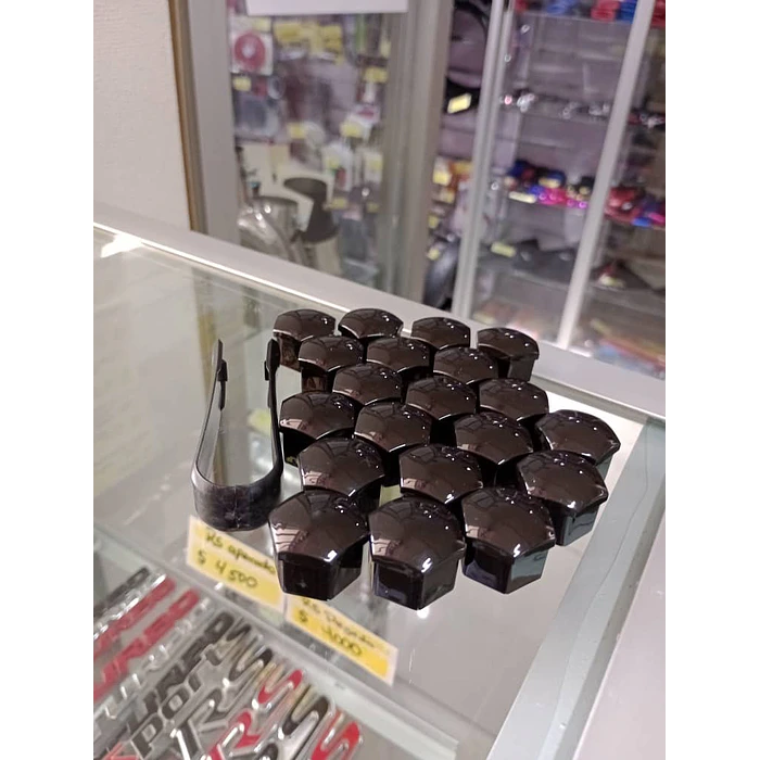 Cubierta de tuercas de neumáticos de auto, a prueba de polvo NEGRO 5