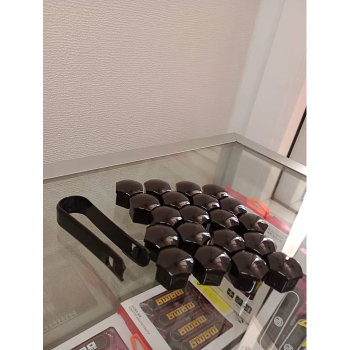 Cubierta de tuercas de neumáticos de auto, a prueba de polvo NEGRO 7