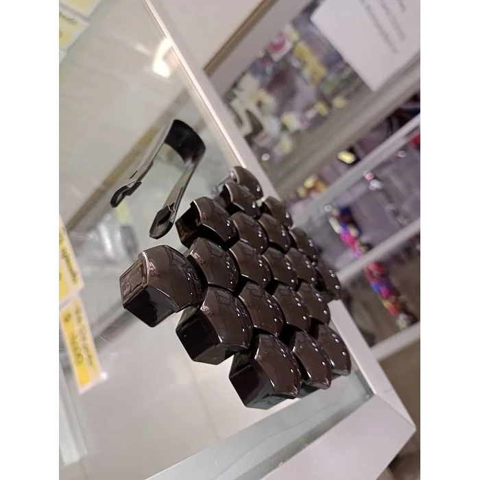 Cubierta de tuercas de neumáticos de auto, a prueba de polvo NEGRO 8