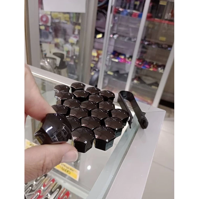 Cubierta de tuercas de neumáticos de auto, a prueba de polvo NEGRO 10