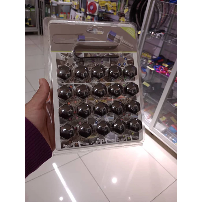 Cubierta de tuercas de neumáticos de auto, a prueba de polvo NEGRO 11