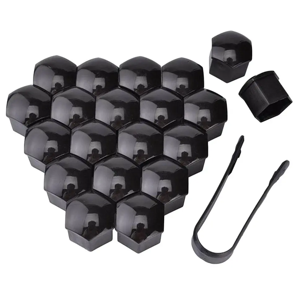 Cubierta de tuercas de neumáticos de auto, a prueba de polvo NEGRO 12