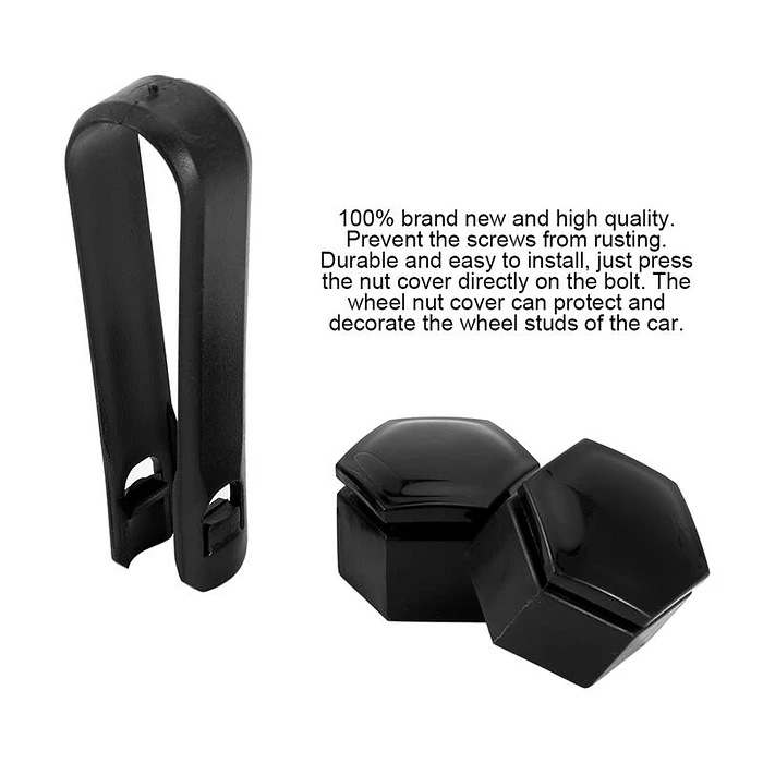 Cubierta de tuercas de neumáticos de auto, a prueba de polvo NEGRO 14