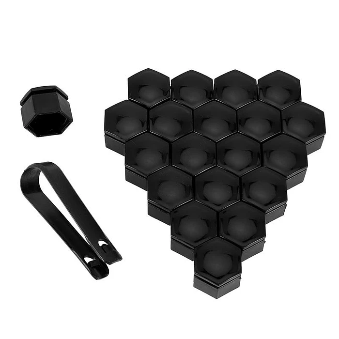 Cubierta de tuercas de neumáticos de auto, a prueba de polvo NEGRO 16