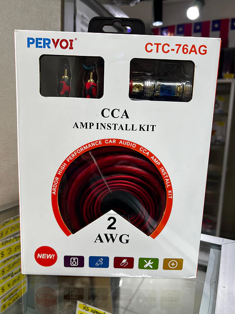 Kit cables de sonido auto amplificación 2GA Pervoi