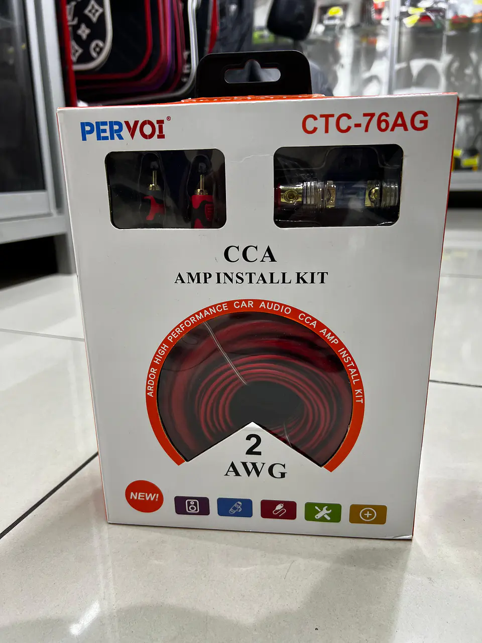 Kit cables de sonido auto amplificación 2GA Pervoi 6