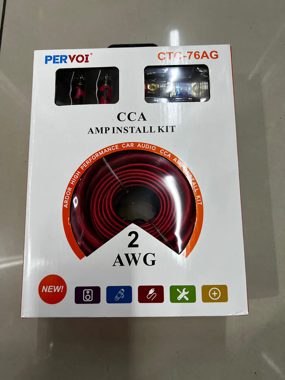 Kit cables de sonido auto amplificación 2GA Pervoi 7