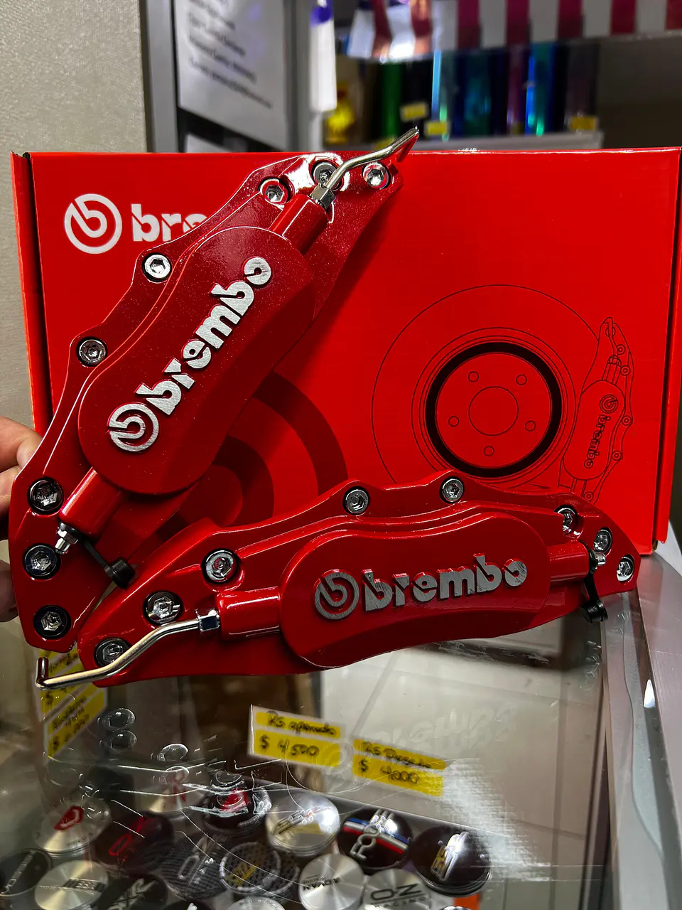 X2 Cubre Caliper de freno tunning Brembo de metal rojos 1
