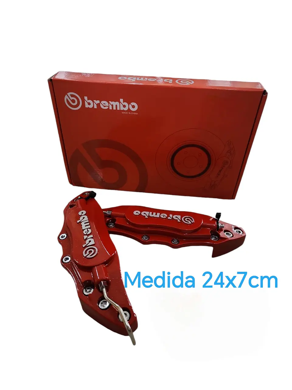 X2 Cubre Caliper de freno tunning Brembo de metal rojos 2