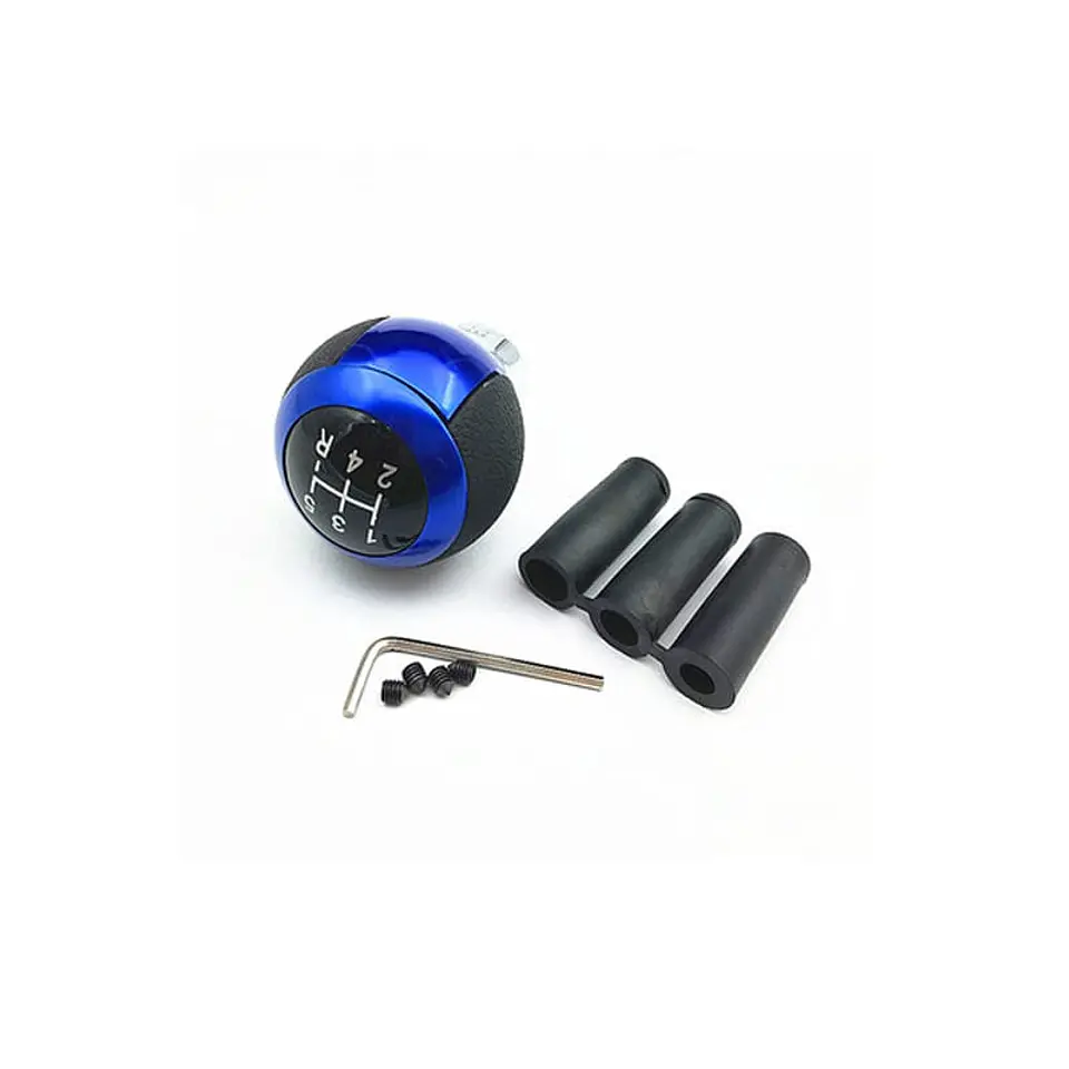 Pomo perilla de cambios universal, esfera metálica, 5 velocidades 5