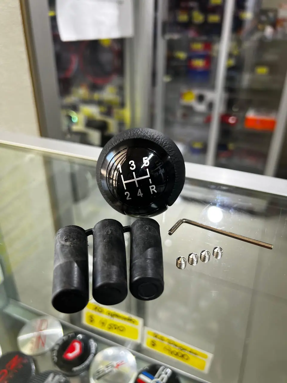 Pomo perilla de cambios universal, esfera metálica, 5 velocidades 2
